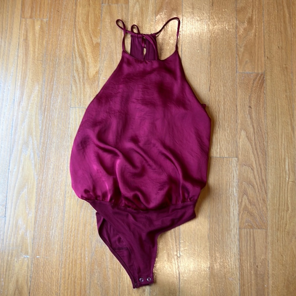 A&F onesie silk red